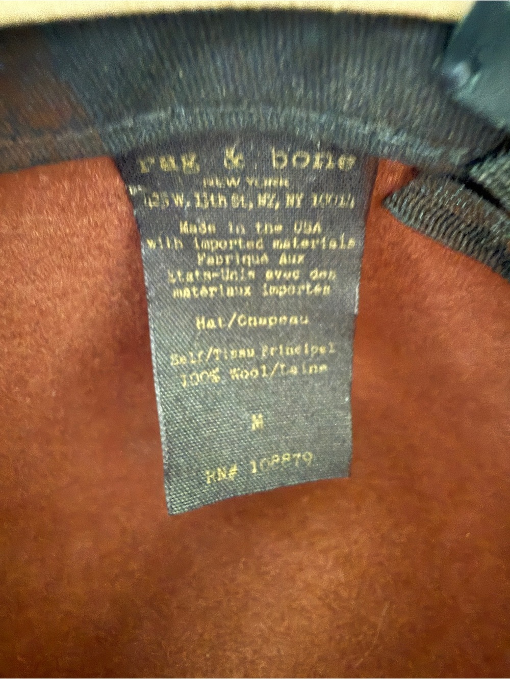 Rag & Bone Brown Wide-Brim Wool Felt Hat with Leather Band M - Picture 5 of 9